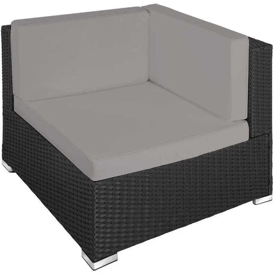 tectake - Loungeset Venetië - wicker - zwart