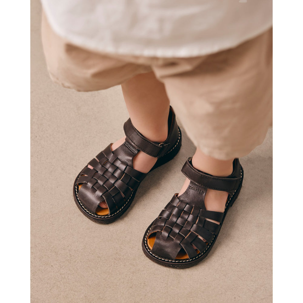 Køb Angulus Dark Brown Flettet Lædersandal