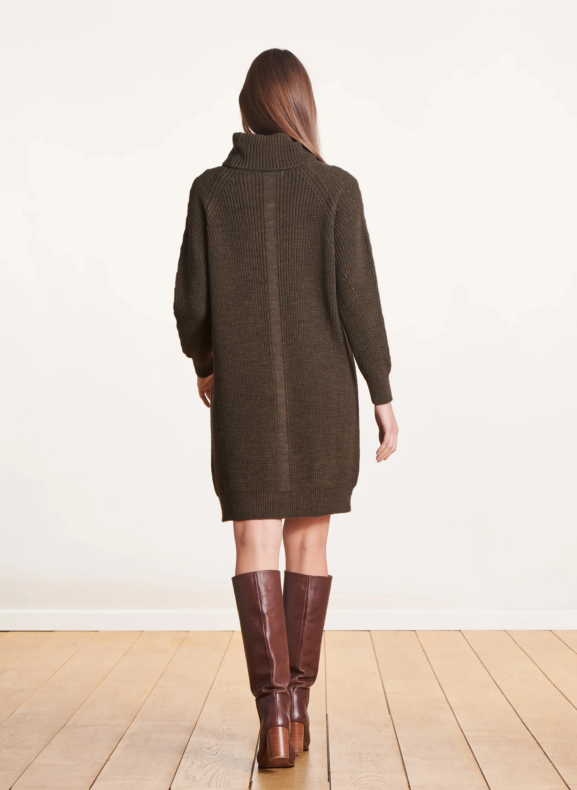 Robe pull courte en maille| Vert