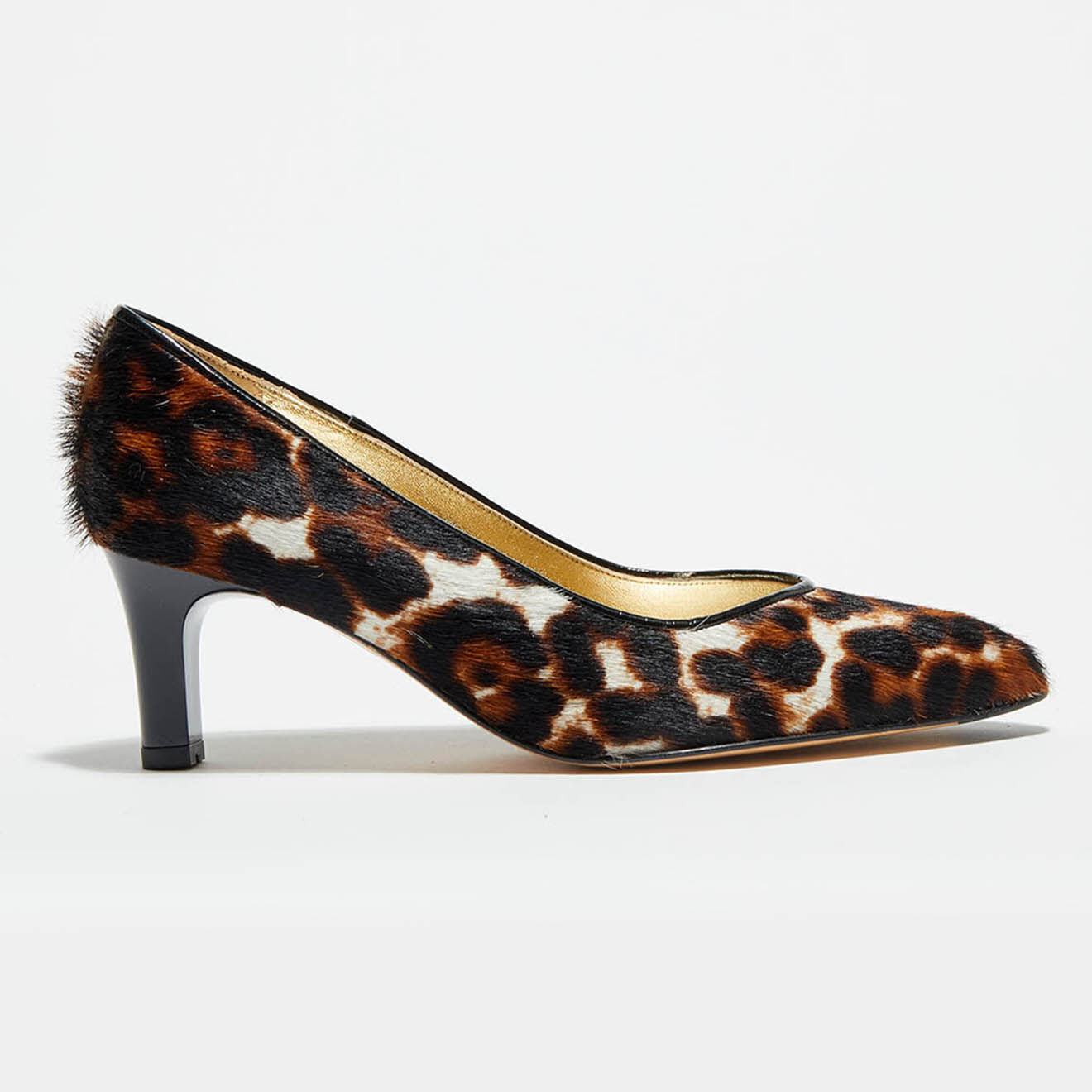Azurée Cannes Escarpins en Cuir façon poney Olya léopard - Talon 5.5 cm