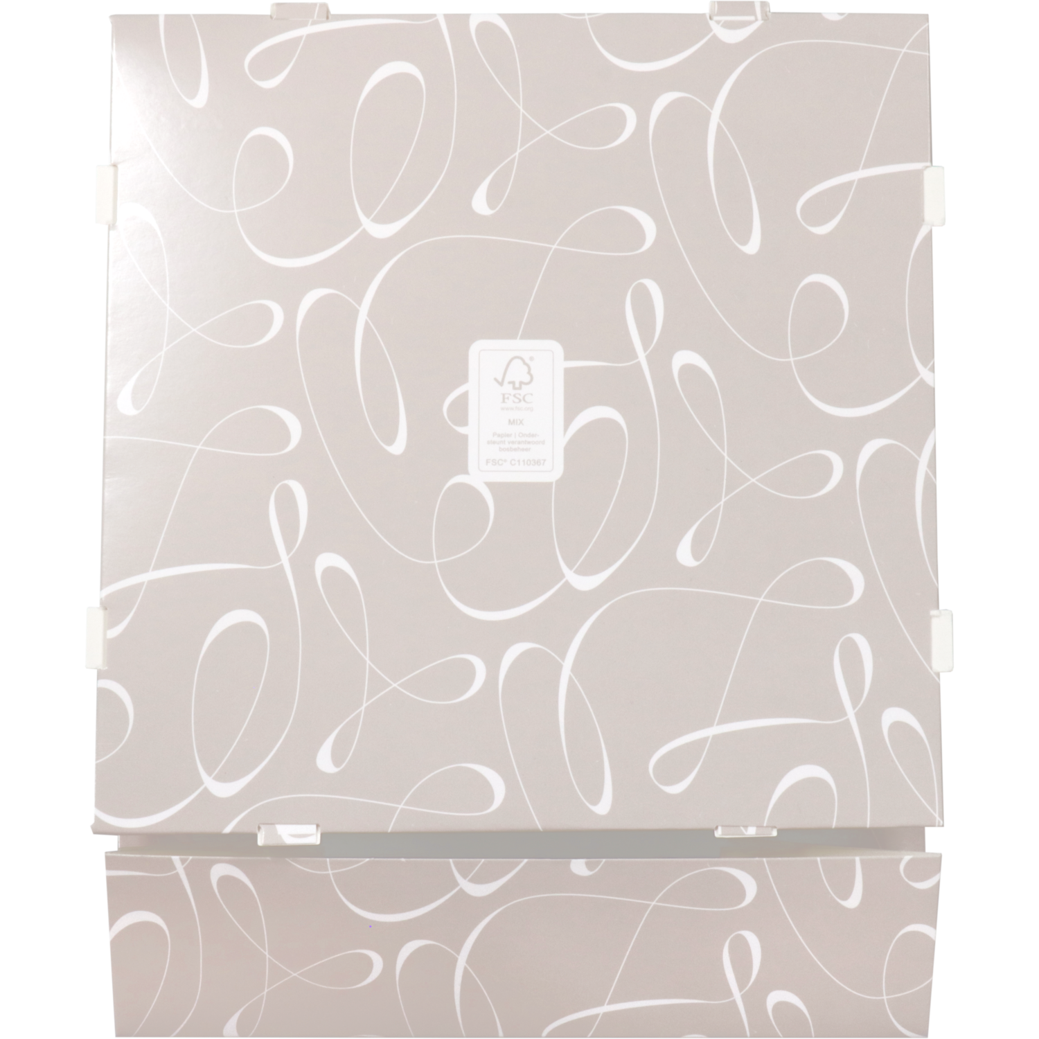 Gebaksdoos, Swirl, karton + PET, 19x19x5cm, met venster,