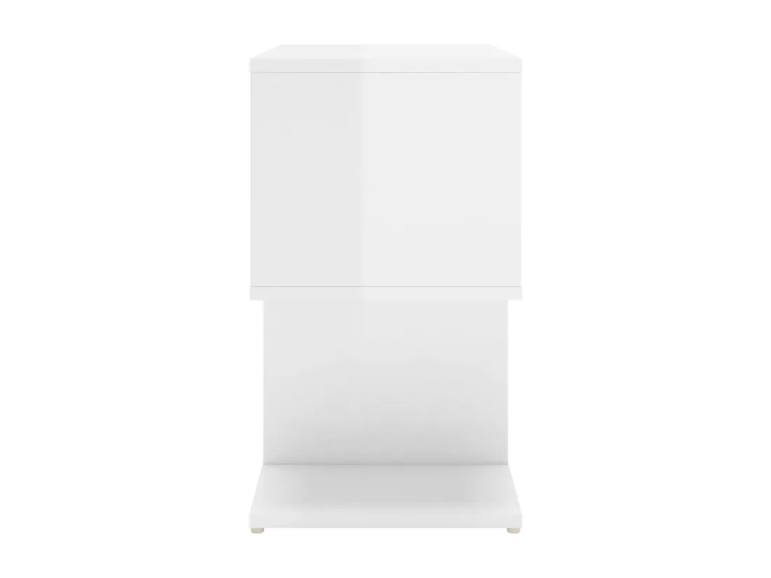 Table de chevet Blanc brillant 50x30x51,5 cm Aggloméré