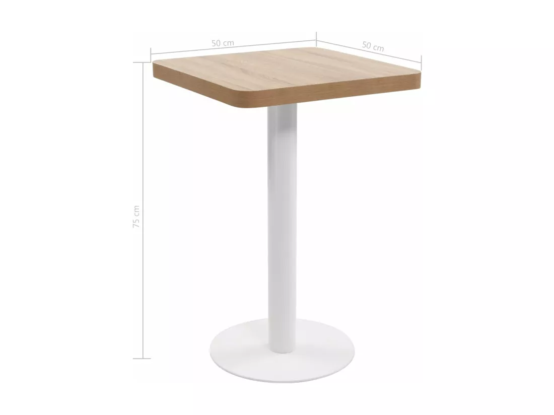 Table de bistro Marron clair 50x50 cm MDF