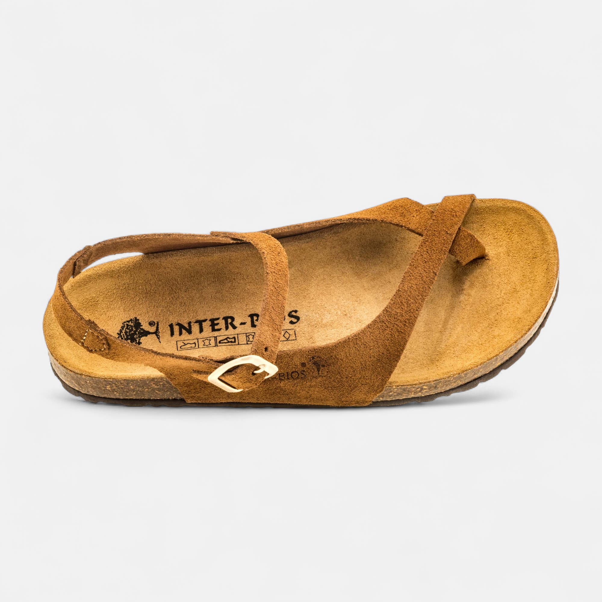 Mules semelle liège Femme en cuir camel