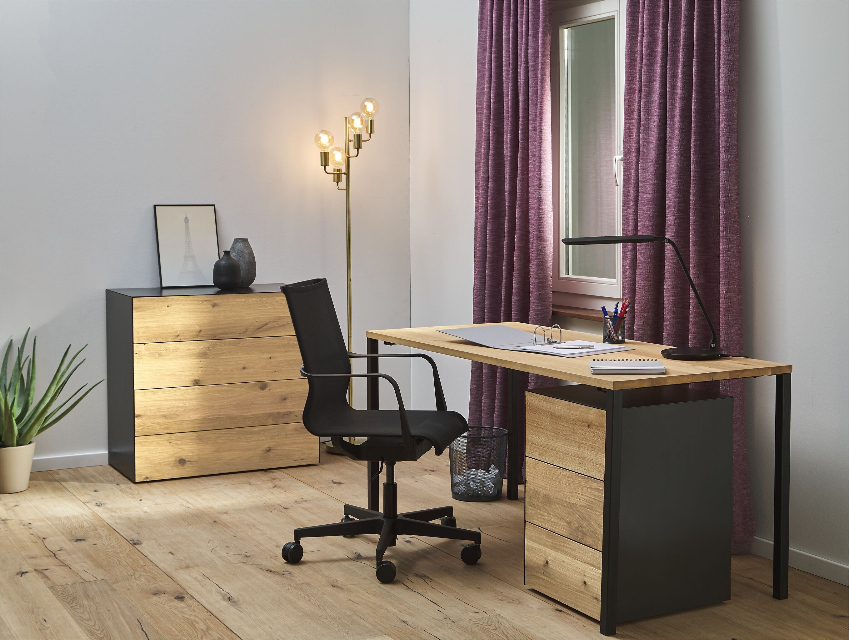 SAWYER Bürostuhl - Schwarz / B: 57.0 cm x T: 62.0 cm x H: 91.0 cm