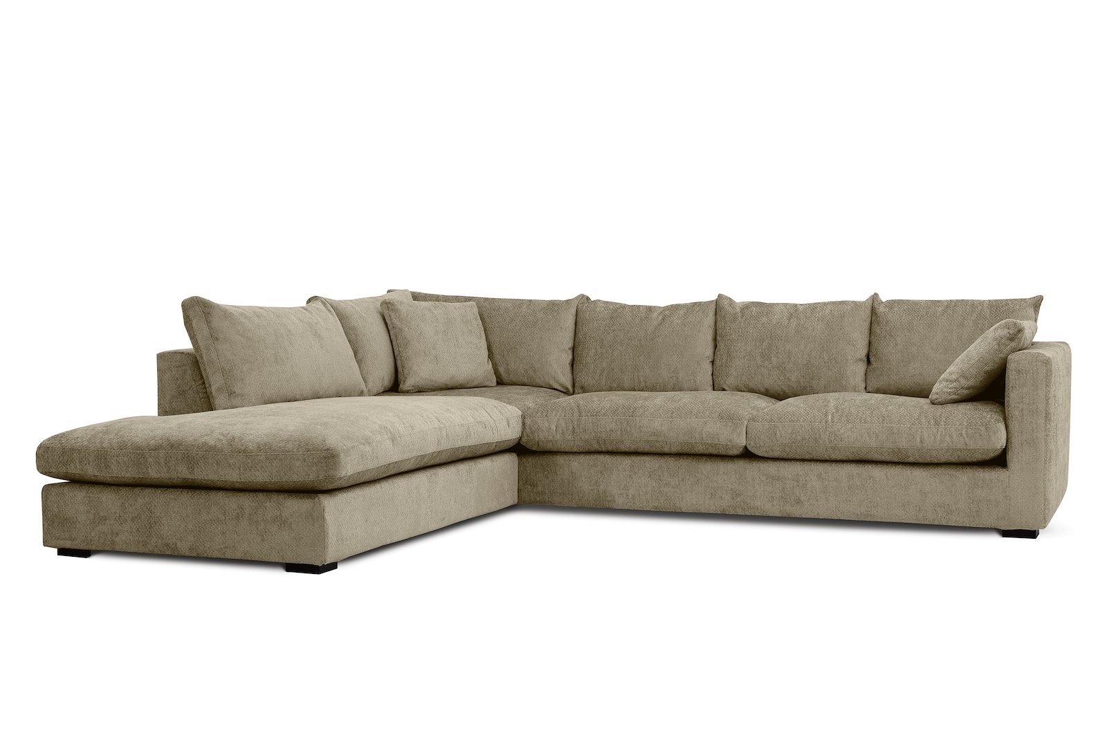 Milano hjørnesofa 2,5 seter med åpen ende venstre. Tekstil Movie 3/3 warm grey
