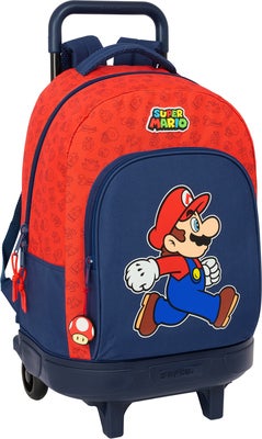 Super Mario Compact Trolley Trillekoffert 33L Trick, Mørkeblå/Rød