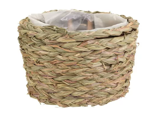 Panier en corde tressée marron d24x14h