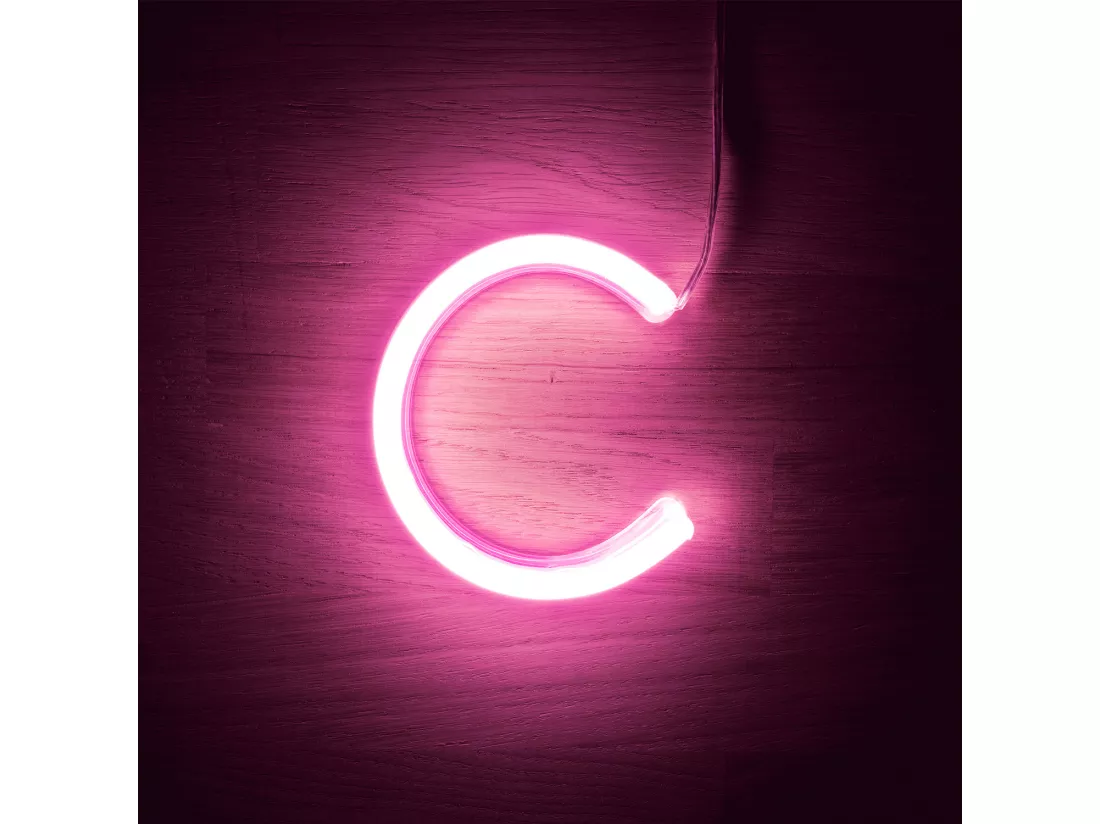 Lettres Néon LED Rose C Rose