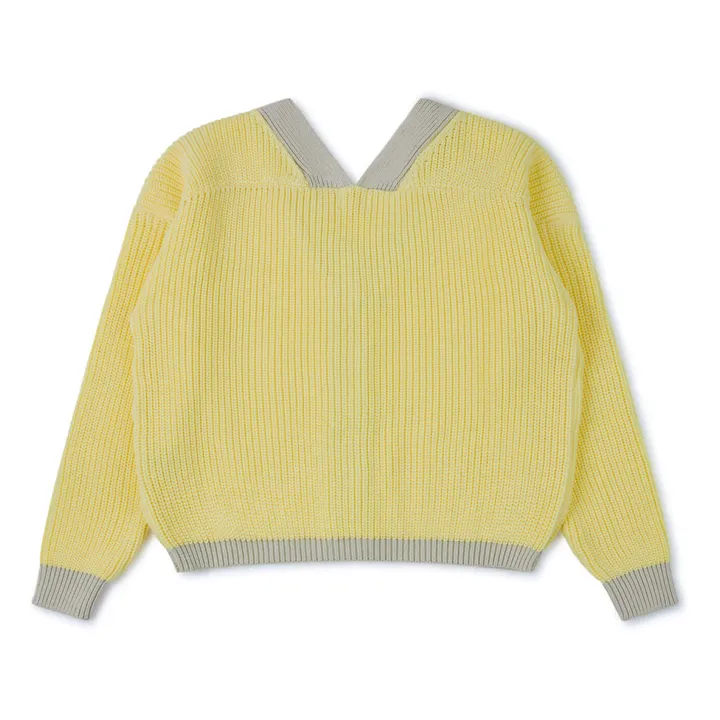 Matona Cardigan Color Block Coton Bio | Jaune