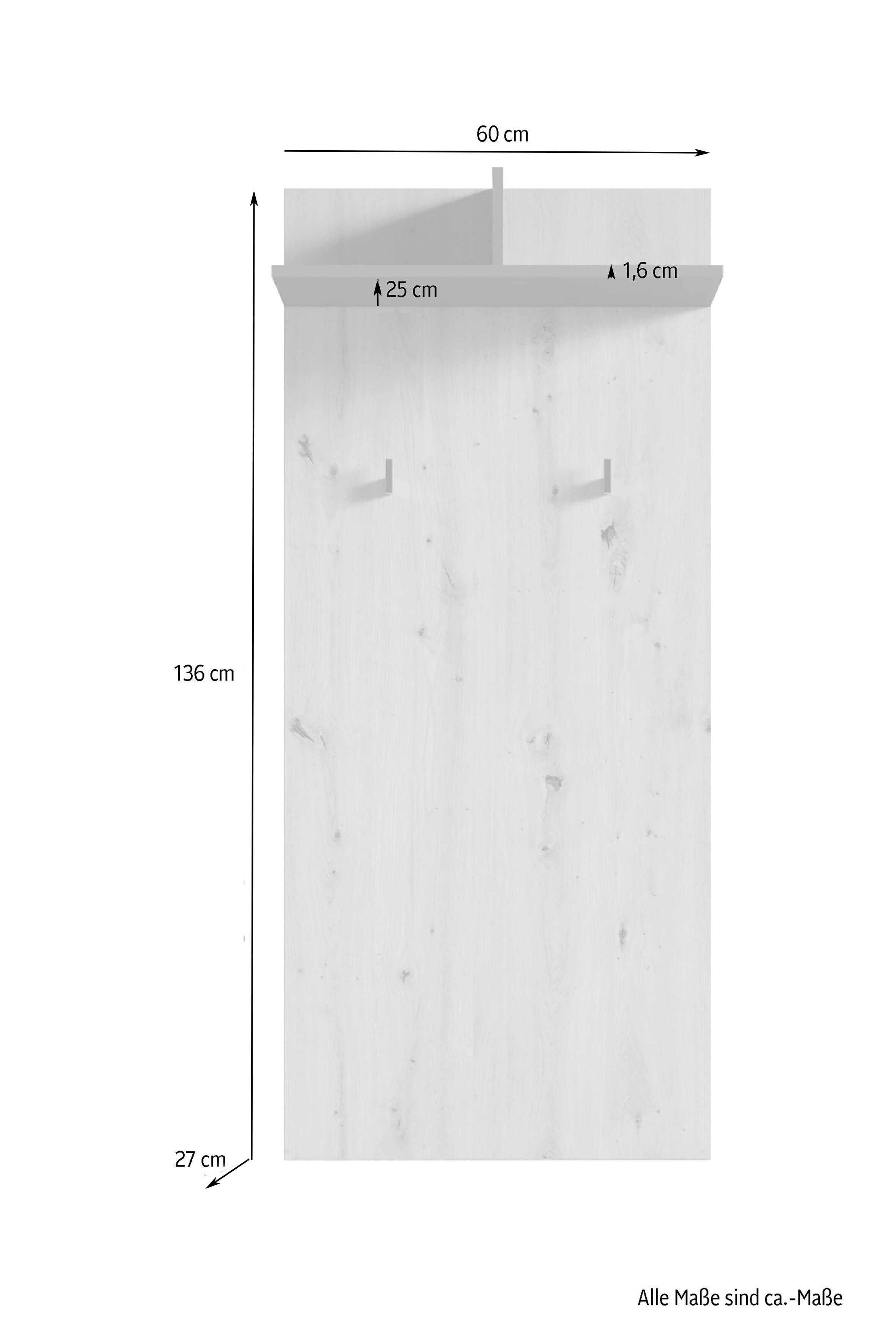 byLIVING Wandpaneel BEN, Breite 60 cm, Artisan Eiche (Eiche-Optik)/anthrazit