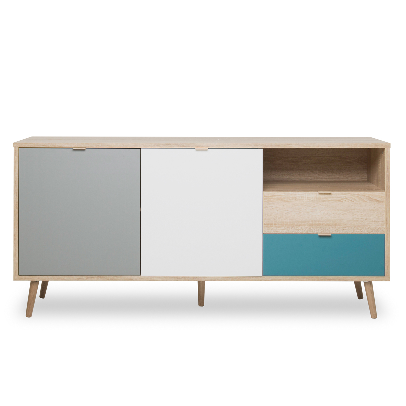 Sideboard CUBA - Sonoma Eiche - tricolor- 150 cm breit