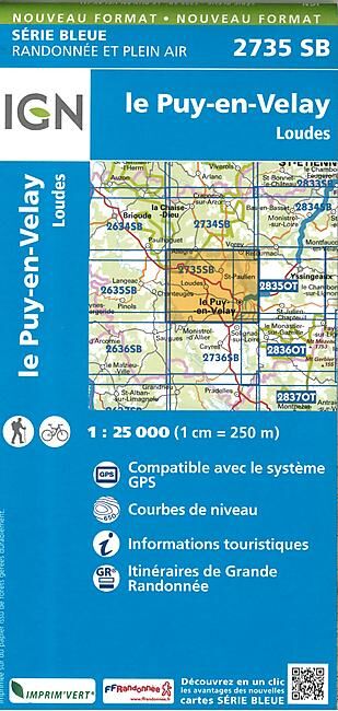 IGN - 2735 SB LE PUY EN VELAY LOUDES 1 25 000