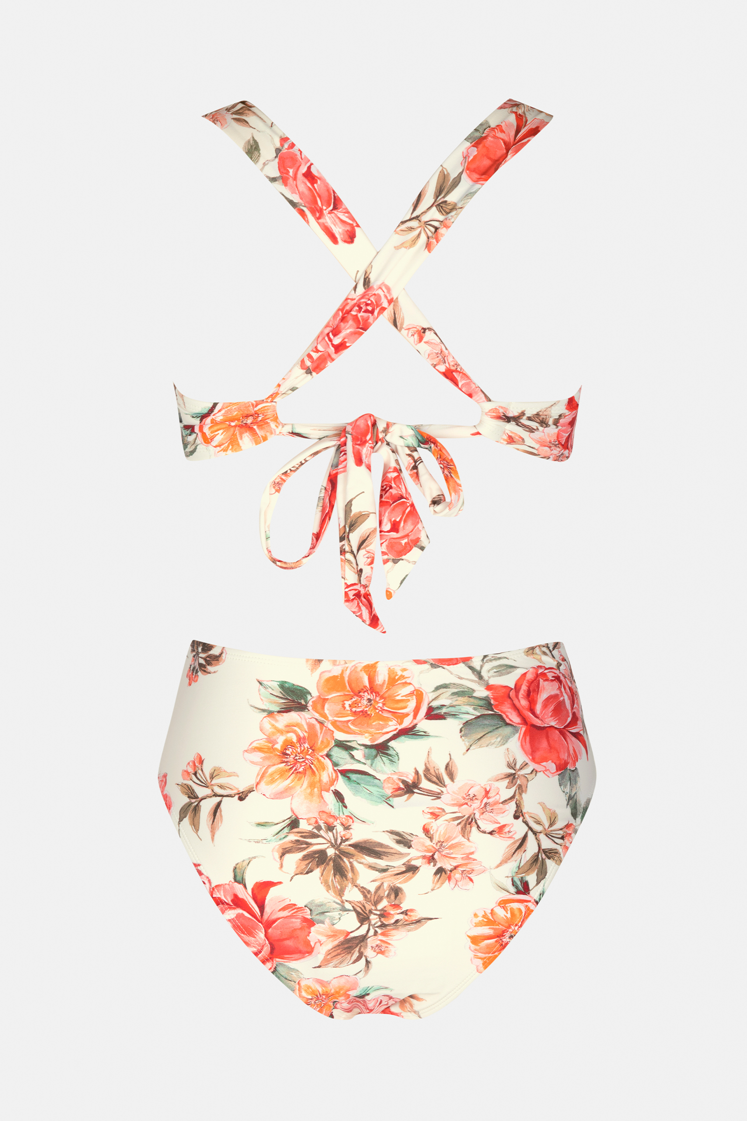 Bikini taille haute à lanières torsadé