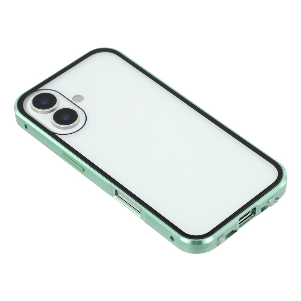 iPhone 17 Magnetische Alu Schutzhülle mit Panzer Glas Backcover   Displayschutz (Magnet-Technologie) - Grün