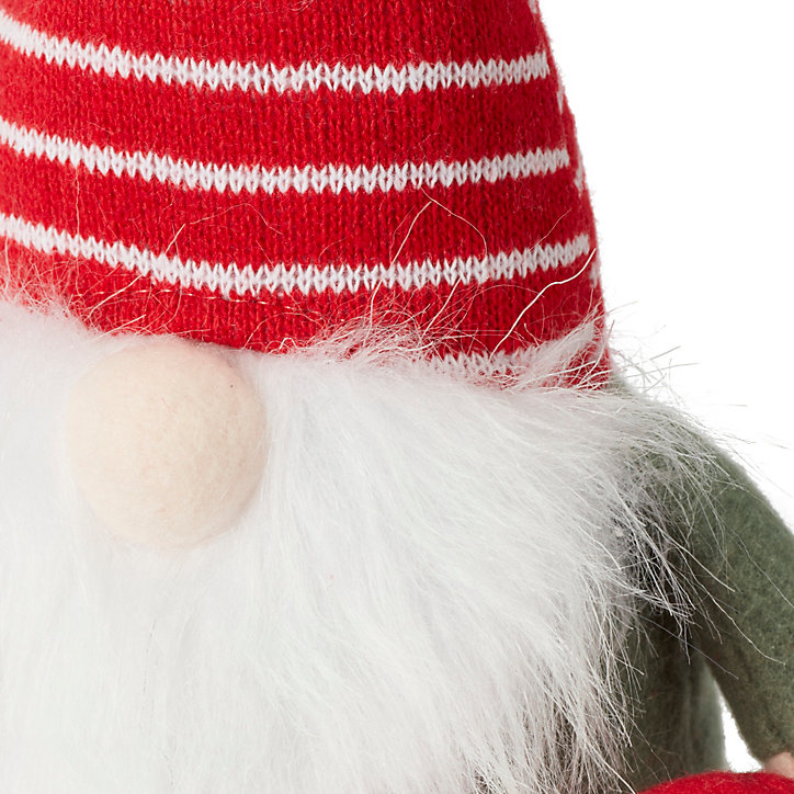 Peluche de Noël vert et rouge gnome scandinave petite taille