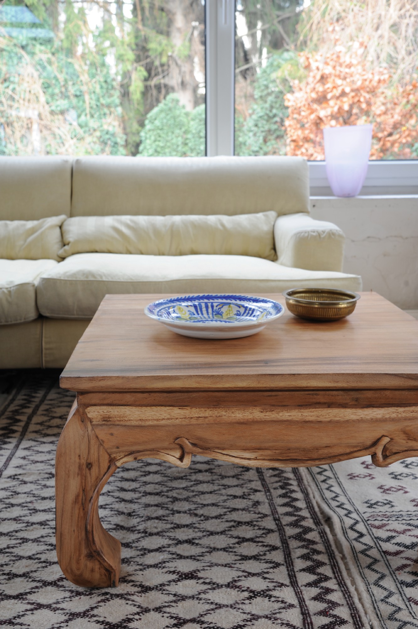 Opiumtisch, braun, T 80 cm, B 80 cm, H 41 cm von fischer's lagerhaus