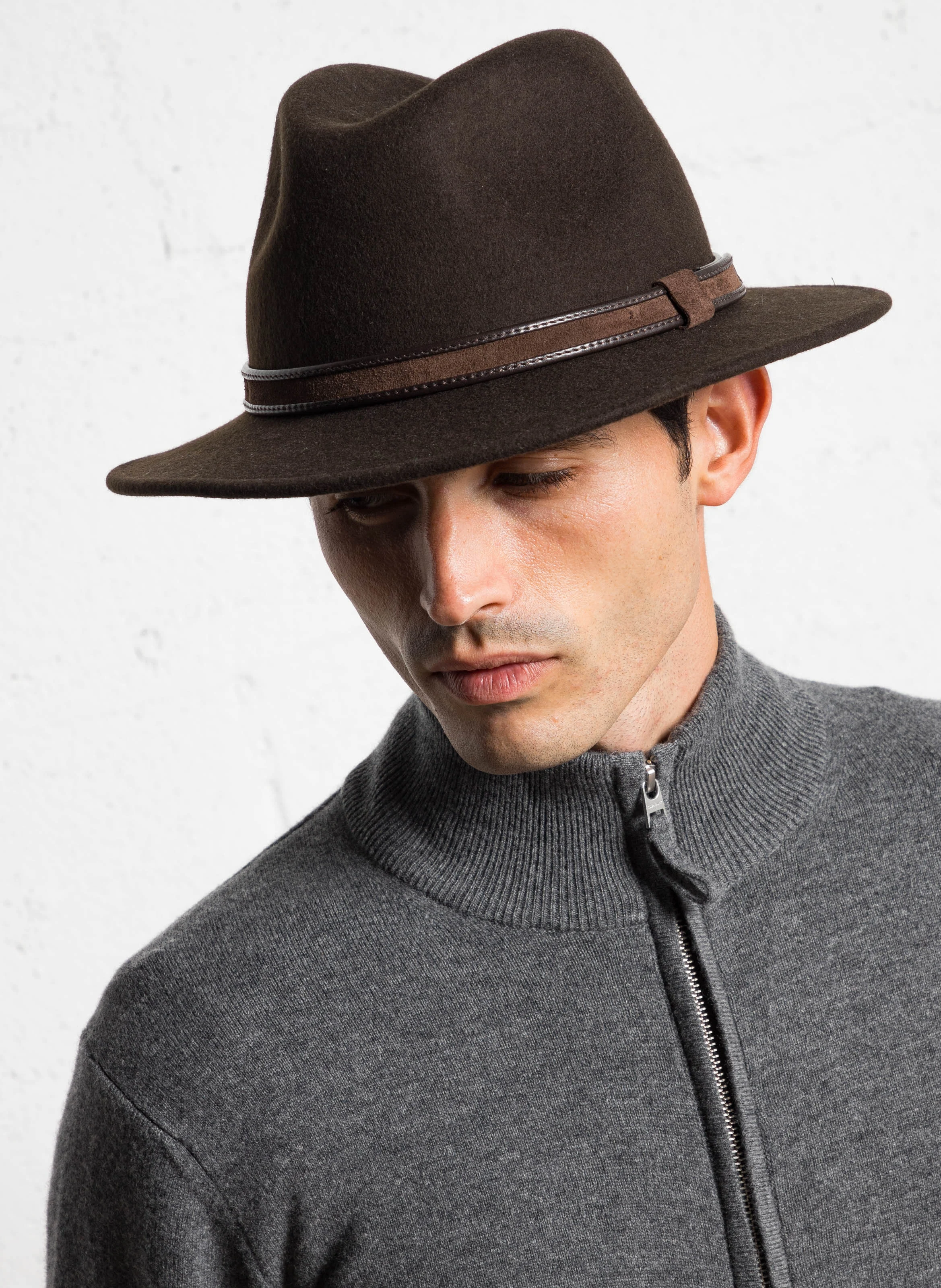 Chapeau en feutre laine| Marron
