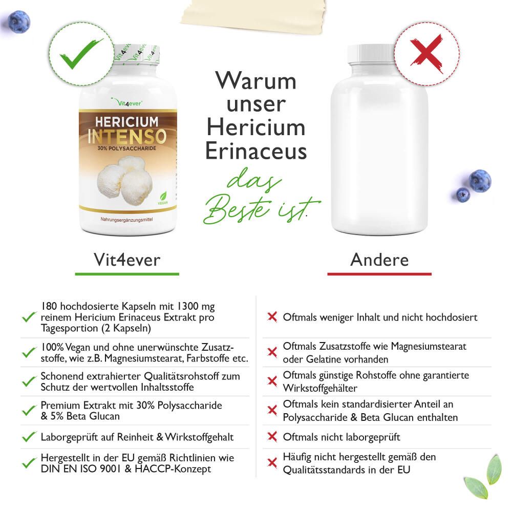 vit4ever Hericium Erinaceus Intenso Pilz