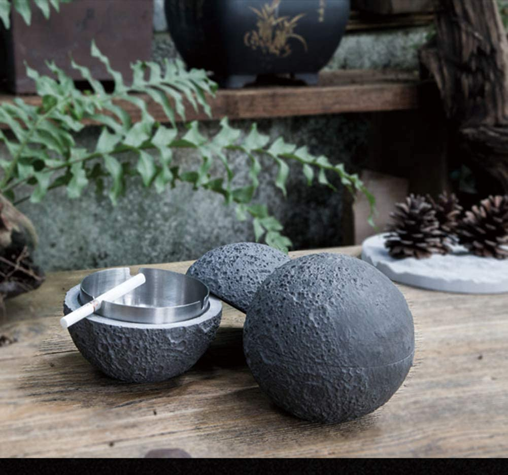 Designer Aschenbecher mit Deckel Outdoor Deko Mond Aschenbecher - Anthrazit