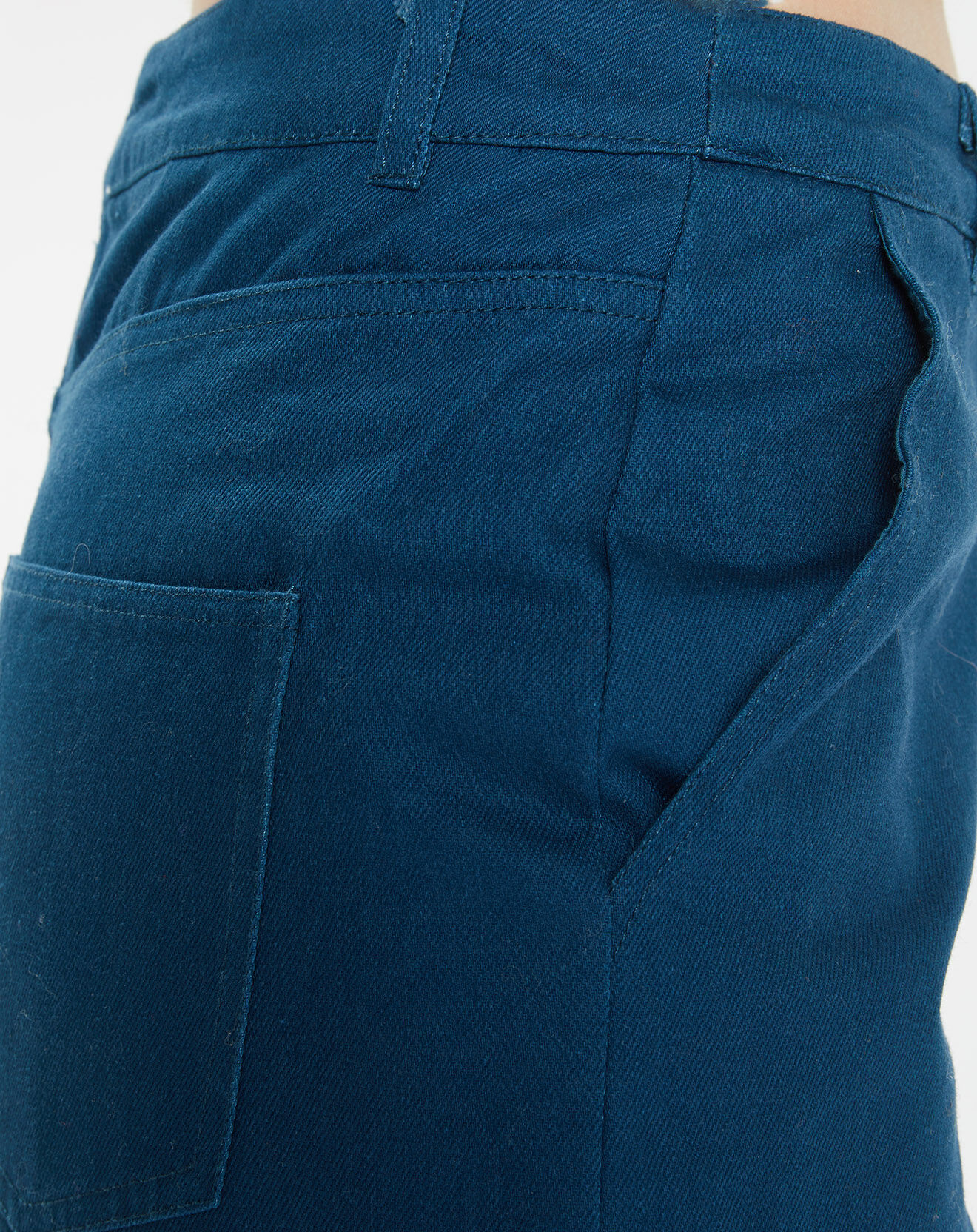 Galeries Lafayette Pantalon 7/8 en twill de coton biologique Clément bleu foncé