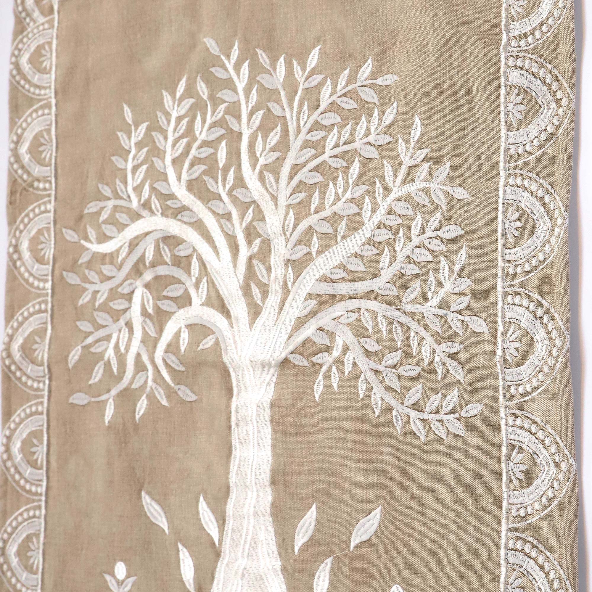 Wandteppich 'Baum', beige, weiß, B 50 cm, H 70 cm von fischer's lagerhaus