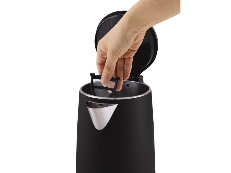 Tefal Wasserkocher Safe to touch 1.5 l, Schwarz/Silber Edelstahl Wasserkocher