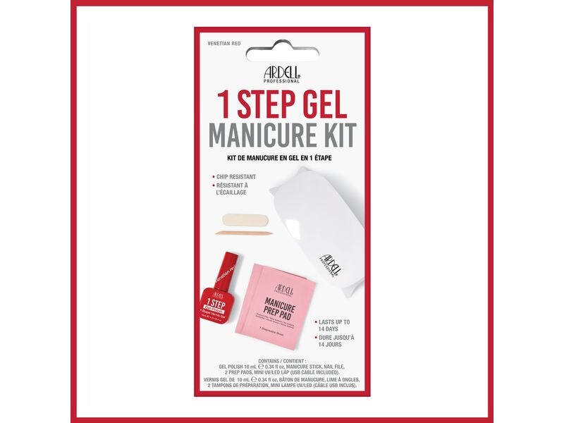 Ardell Gelnägel-Set 1 Step Manicure Kit Venetian Red Schnell trocknender UV-Lack