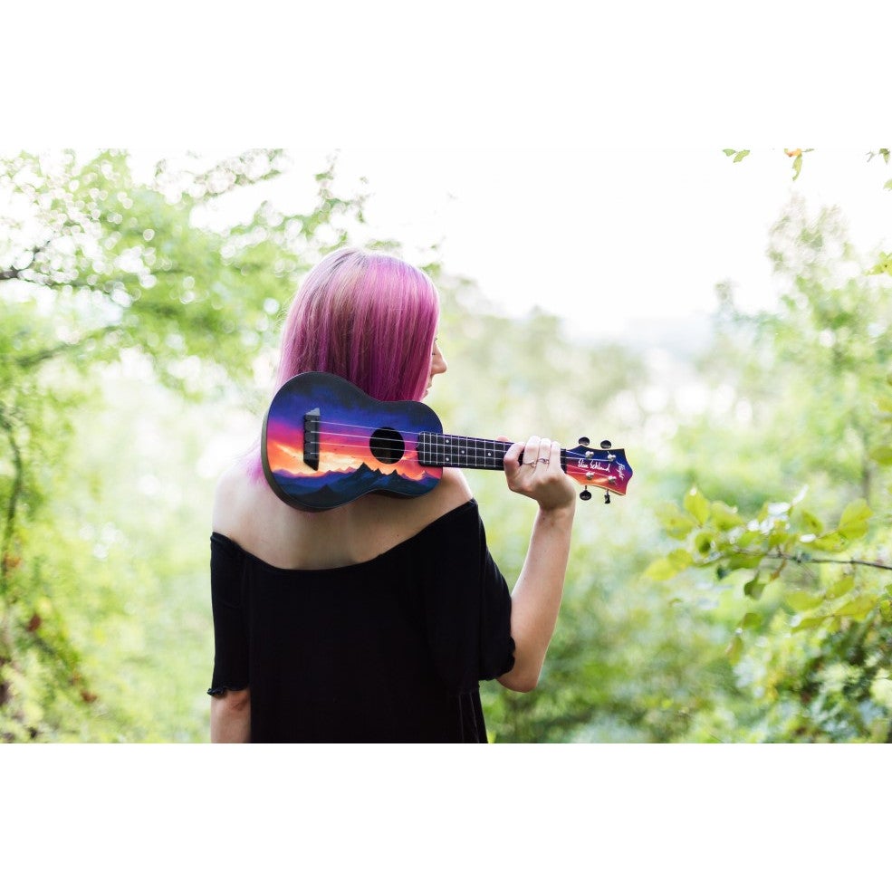 Flight Travel Series TUS-EE Sunset Elise Ecklund Signature sopraan ukelele met gigbag