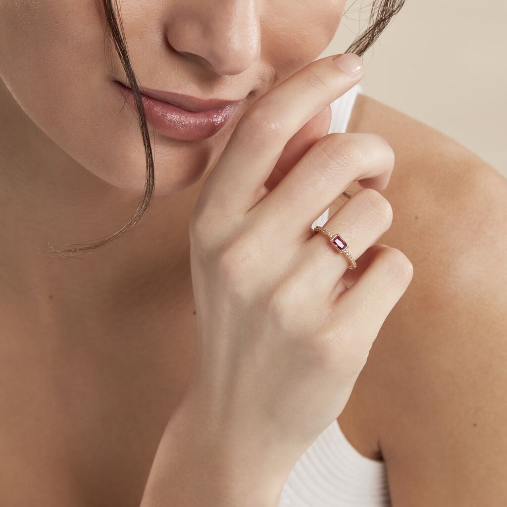 Bague Plaqué Or Jaune Calvina Pierre Synthétique