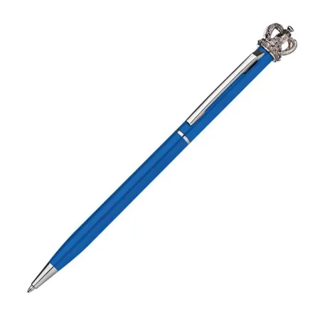 Macma Drehkugelschreiber aus Metall mit Krone, blau