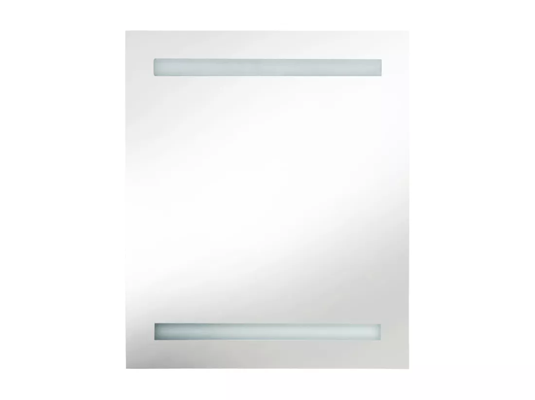 Armoire de salle de bain à miroir LED blanc brillant 50x14x60cm