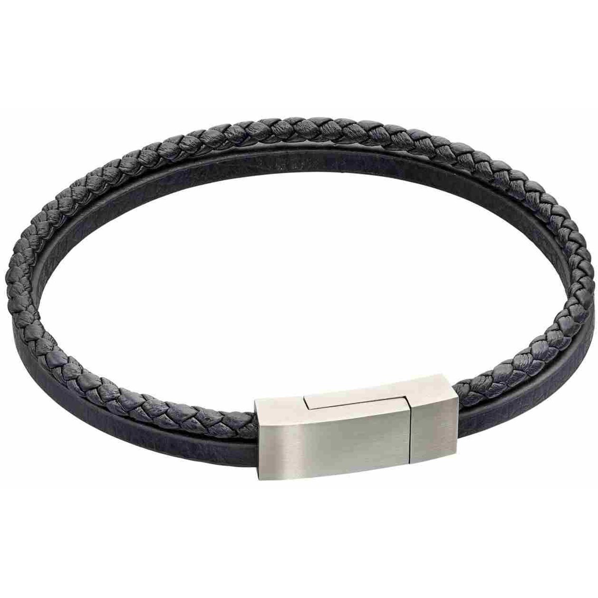Bracelet cuir en acier inoxydable