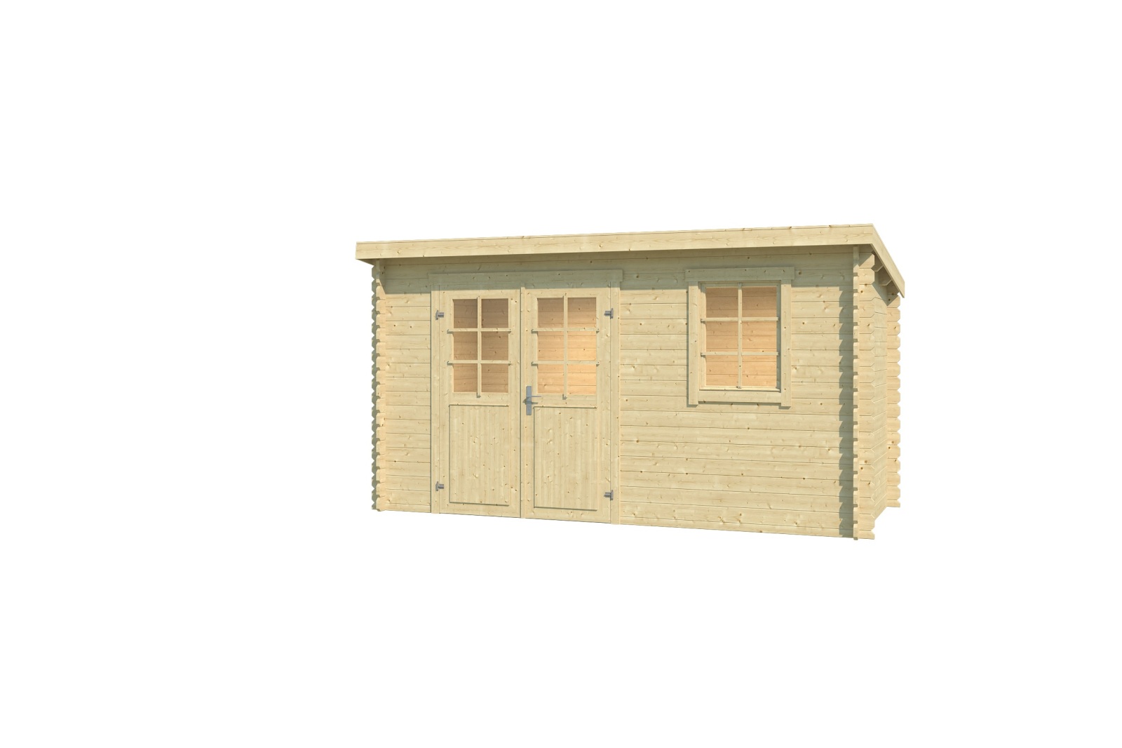 Blockbohlenhaus AMIRA 175 - naturbelassen - Fichte massiv - 380x175 cm