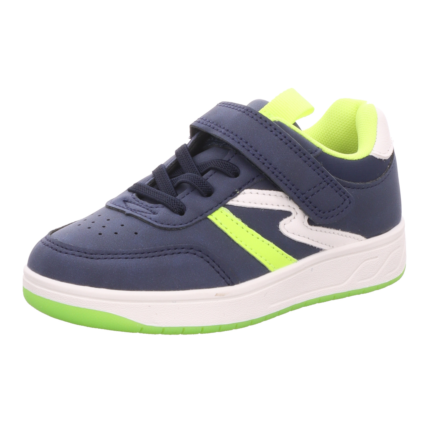 Sneakers Kinder-Jungen-Sneaker-Slipper-Klettschuh Blau-Weiß-Gelb
