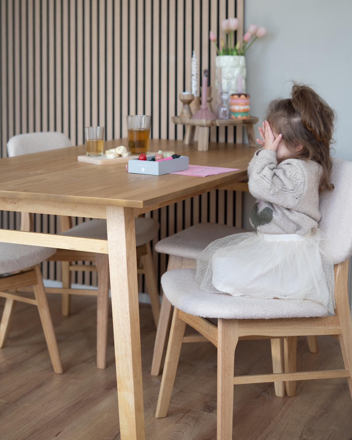 Eettafel VARLEY Natuurlijk essenhout 90 cm 150 cm