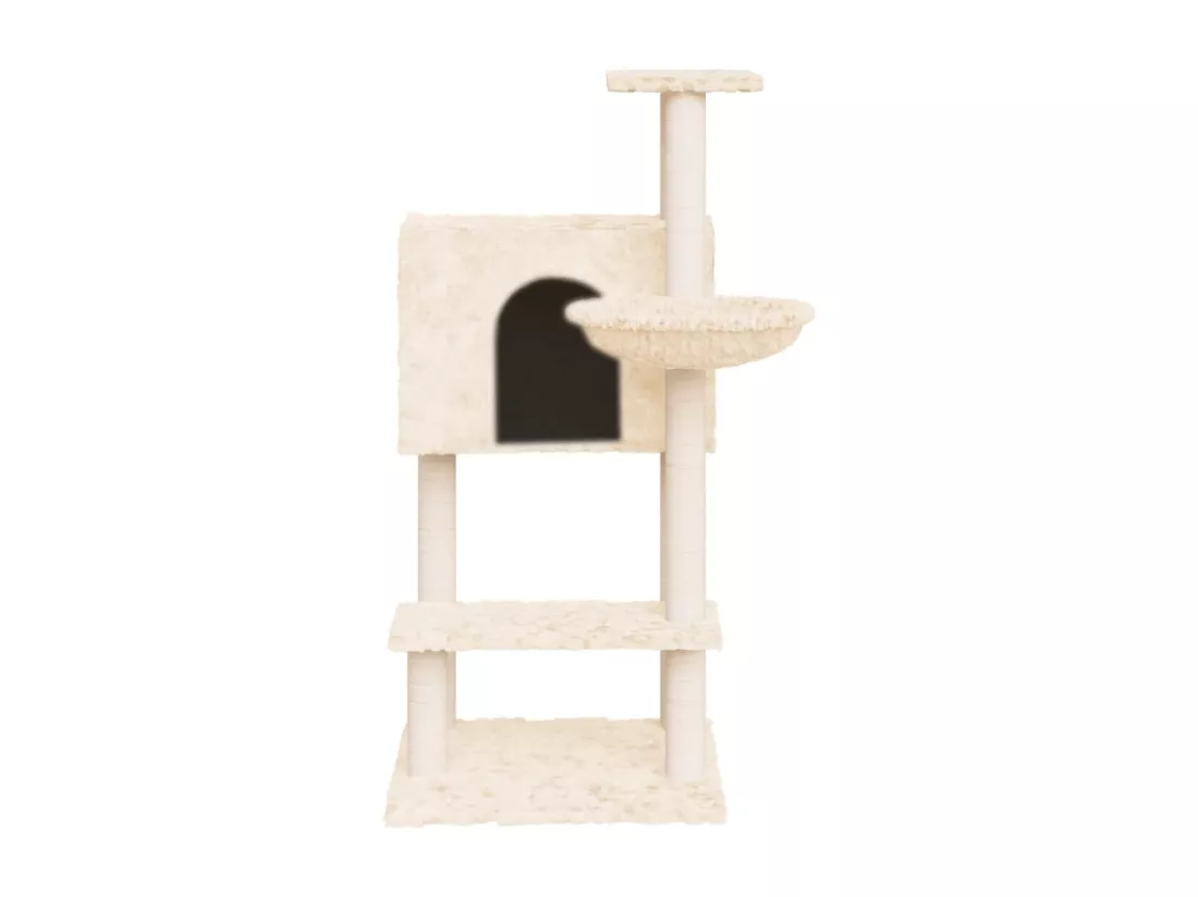 Arbre à chat avec griffoirs en sisal Crème 108,5 cm