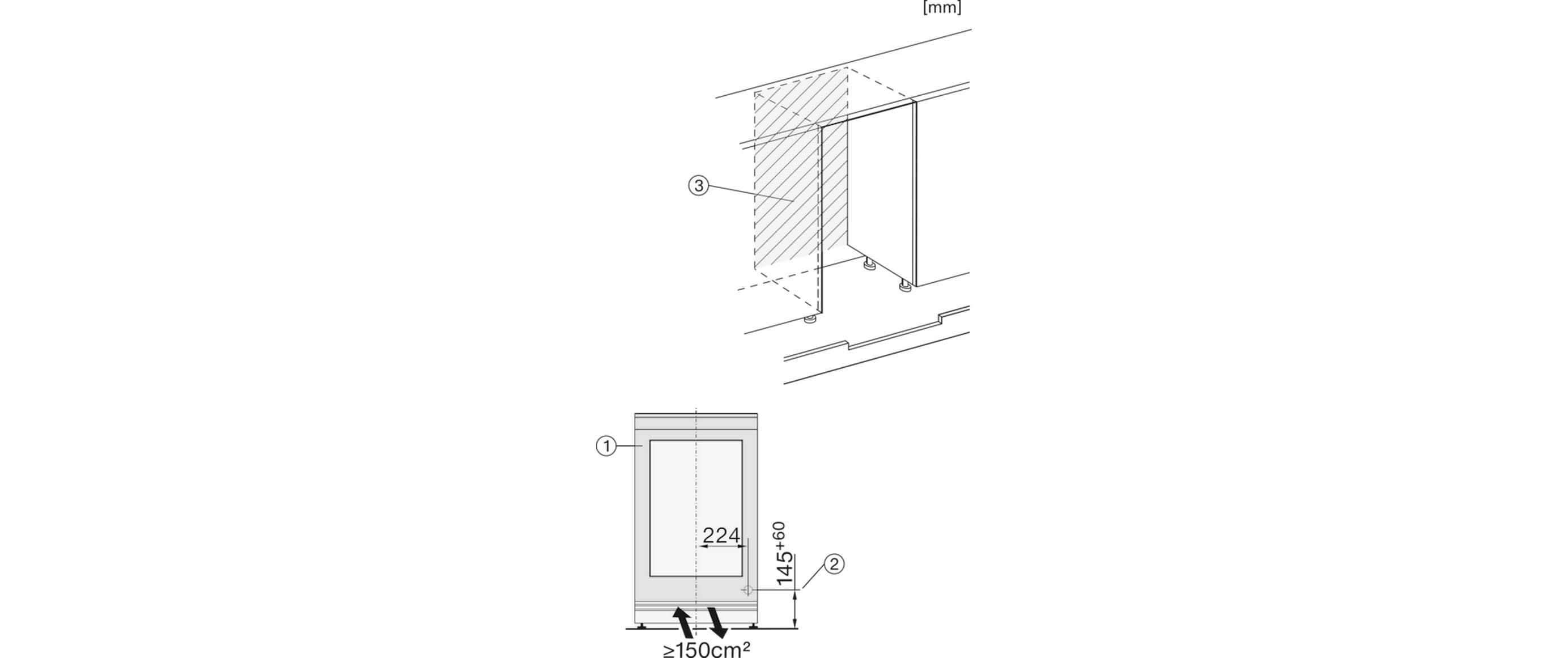 Weinkühlschrank KWTUS 7074 F Rechts<br>Unterbau-Weinschrank