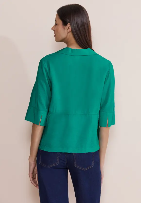 3/4 Arm Bluse - intense aqua