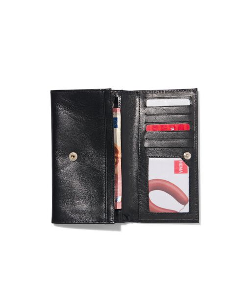 grand portefeuille en cuir noir avec blocage RFID