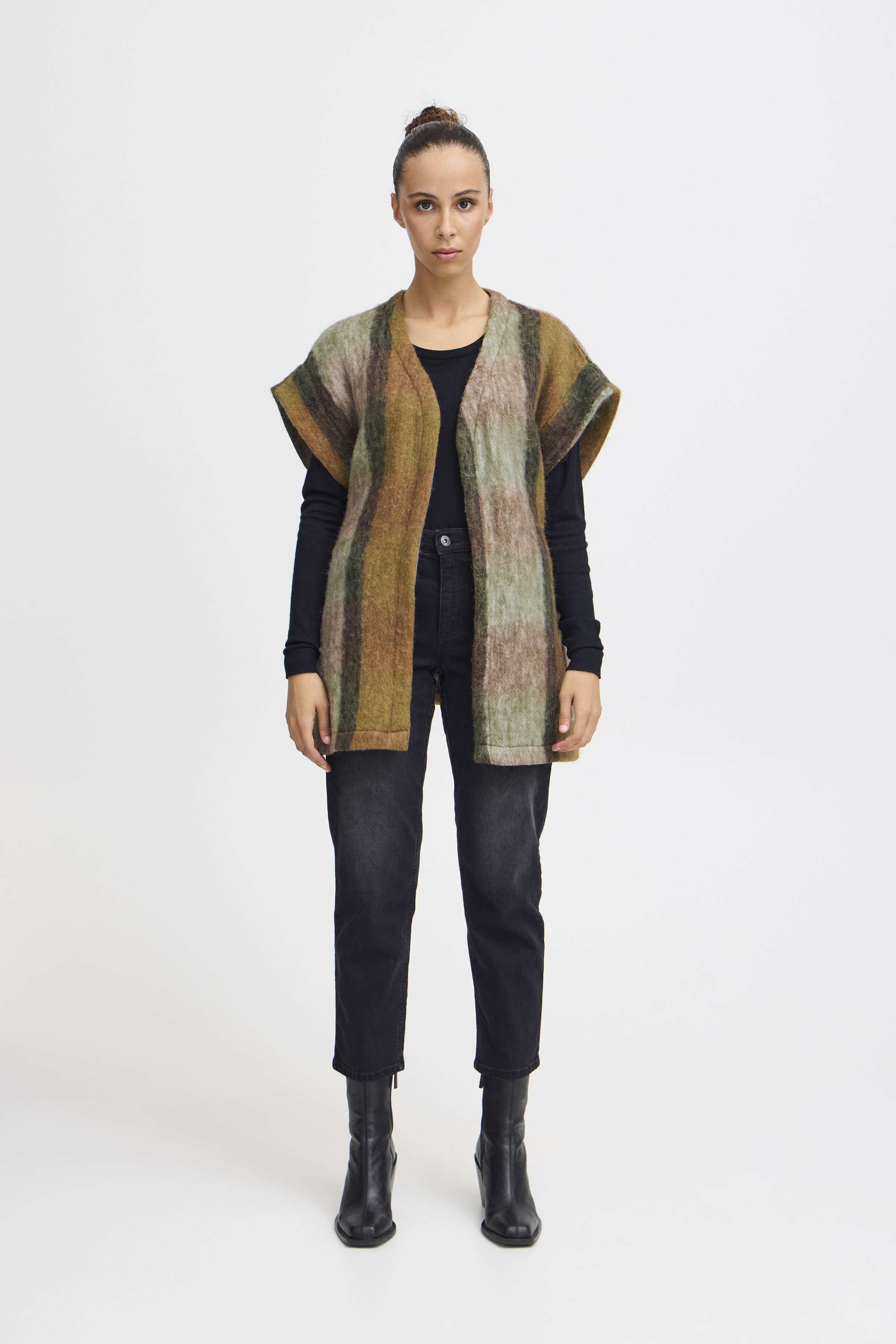 ICHI poncho  IAFALSIE groen