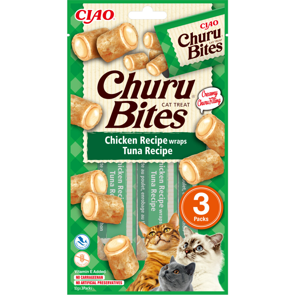 Ciao Kattensnack Churu Bites Kip - Tonijn30 gr