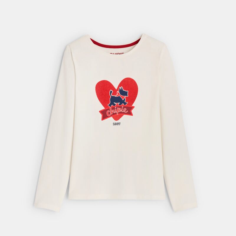 T-shirt Scottish cœur blanc fille Chipie
