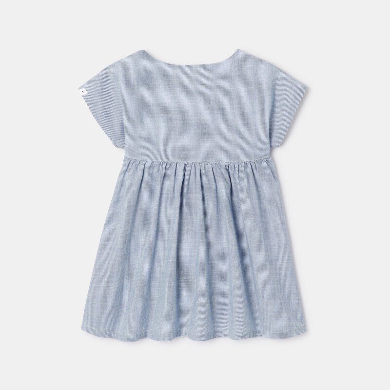 Robe sans manches en coton bio bleue bébé fille Absorba Bleu
