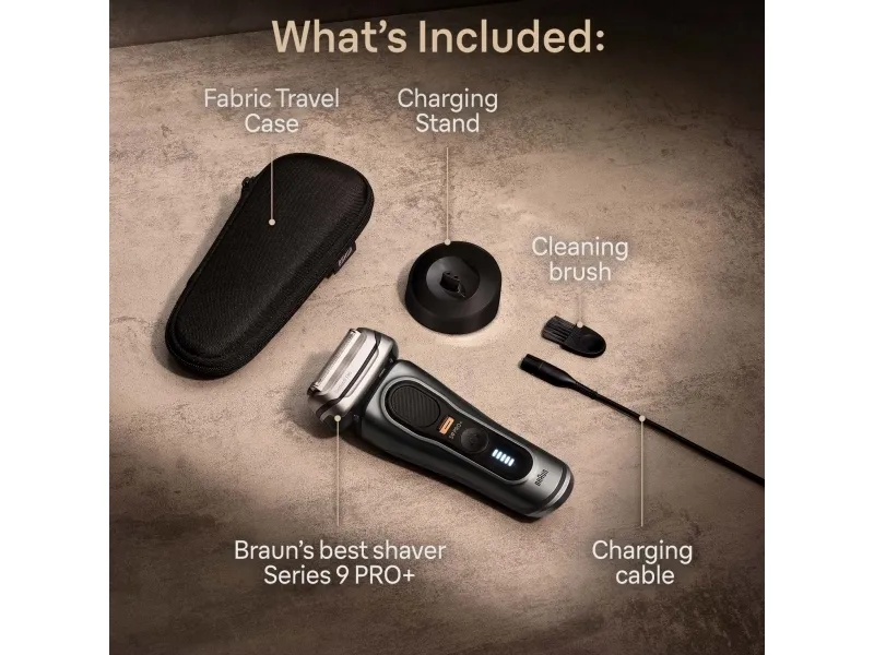 Braun Series 9 Pro  9515s, Metallic, Knapper, Batteri, Lithium-Ion (Li-Ion), Indbygget batteri, 60 min.