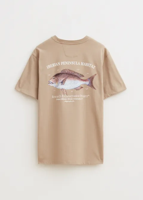 T-shirt met print peninsula zand (ZND.M)