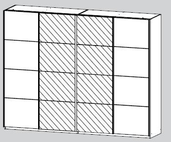 Schwebetürenschrank - Sonoma Eiche - 271 cm