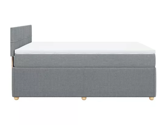 Sommier à lattes de lit avec matelas Gris clair 160x200cm Tissu
