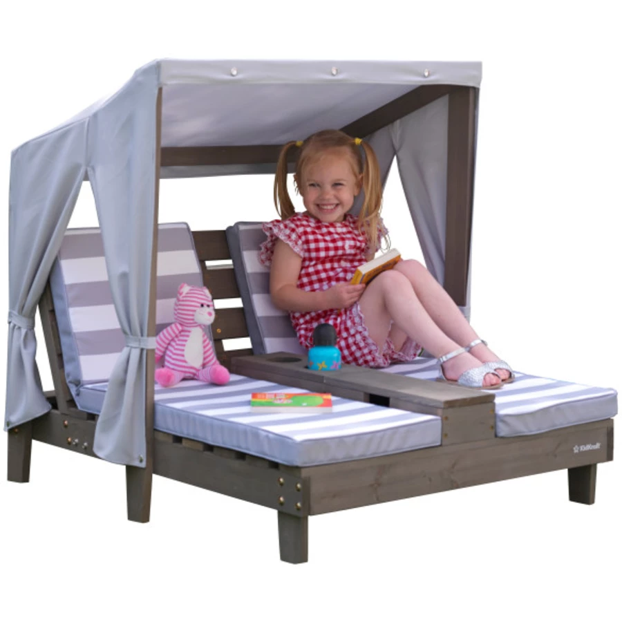 Kidkraft® Doppelte Kinder Sonnenliege mit Getränkehaltern