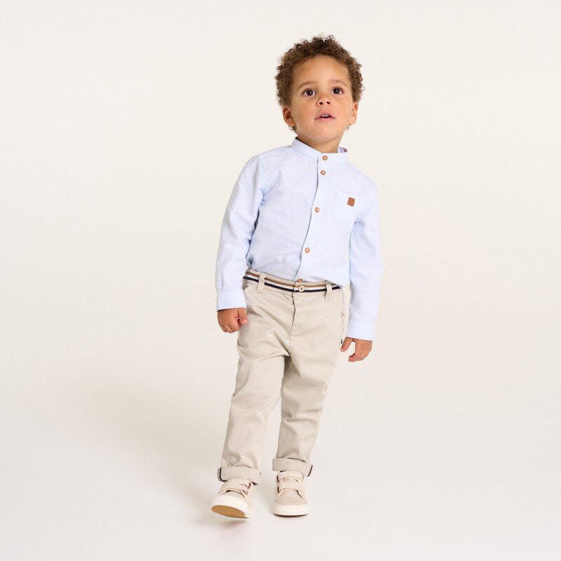 Pantalon coton fantaisie beige clair bébé garçon Beige